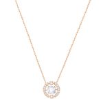 Collar-Swarovski-Sparkling-Dance-Round-blanco-Baño-en-tono-Oro-Rosa