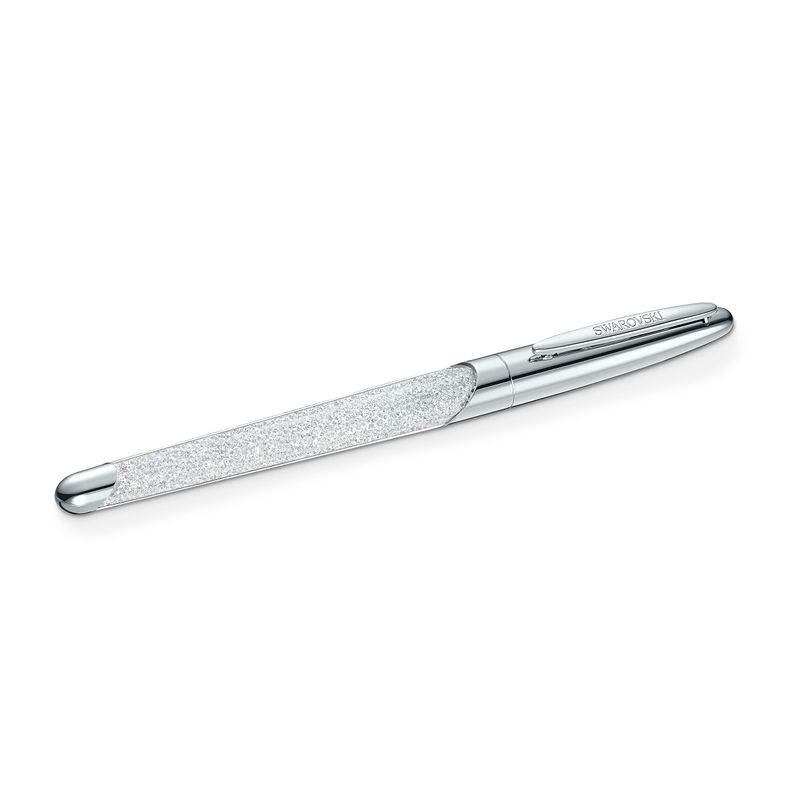 Boligrafo-Rollerball-Crystalline-Nova-blanco-cromado
