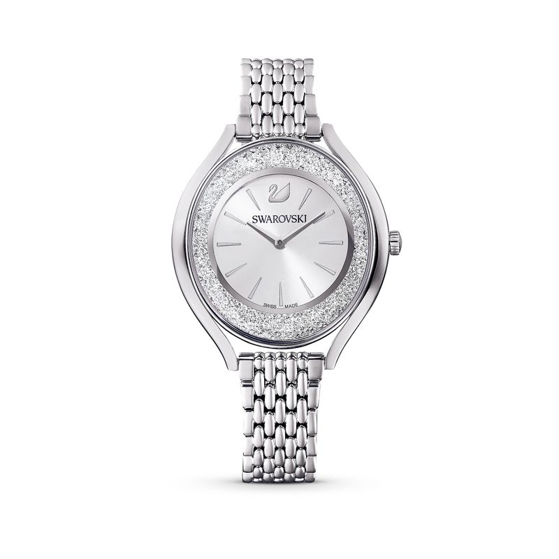 Reloj-Crystalline-Aura-brazalete-de-metal-tono-plateado-acero-inoxidable