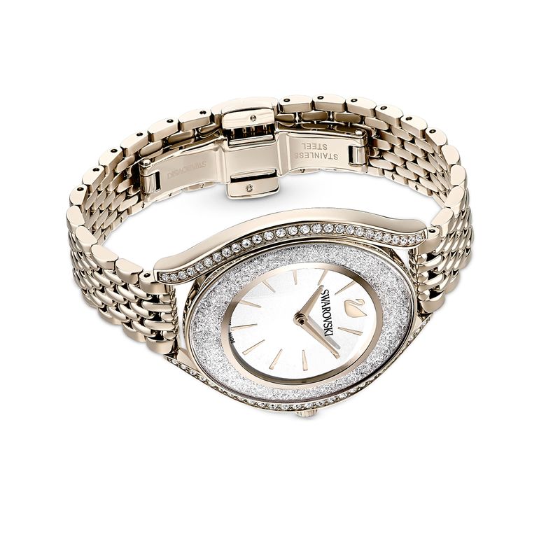 Reloj-Crystalline-Aura-brazalete-de-metal-tono-dorado-PVD-tono-oro-champan