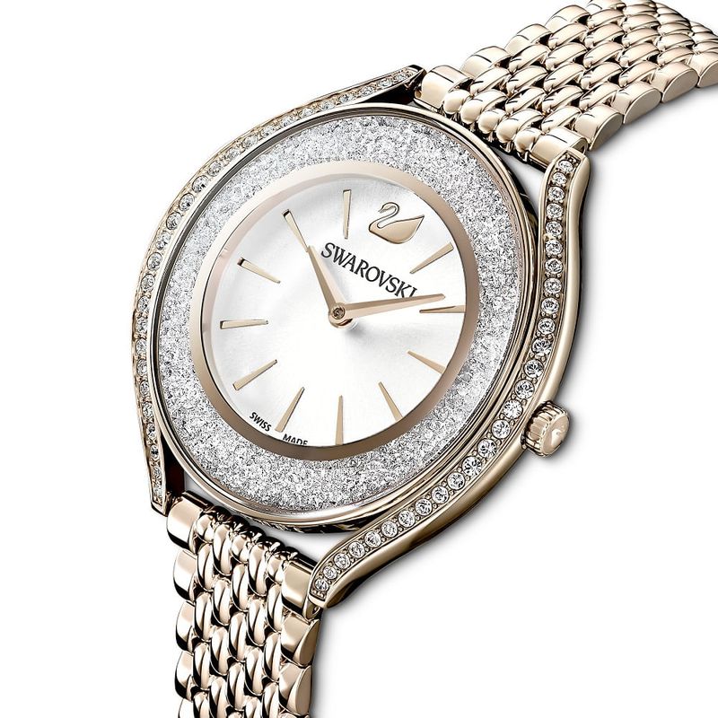 Reloj-Crystalline-Aura-brazalete-de-metal-tono-dorado-PVD-tono-oro-champan
