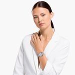 Reloj-Crystalline-Aura-brazalete-de-metal-tono-plateado-acero-inoxidable