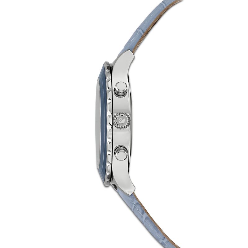 Reloj-Octea-Lux-Chrono-correa-de-piel-azul-acero-inoxidable