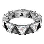 Anillo-de-coctel-Millenia-Cristales-de-talla-triangular-Negro-Baño-de-rodio
