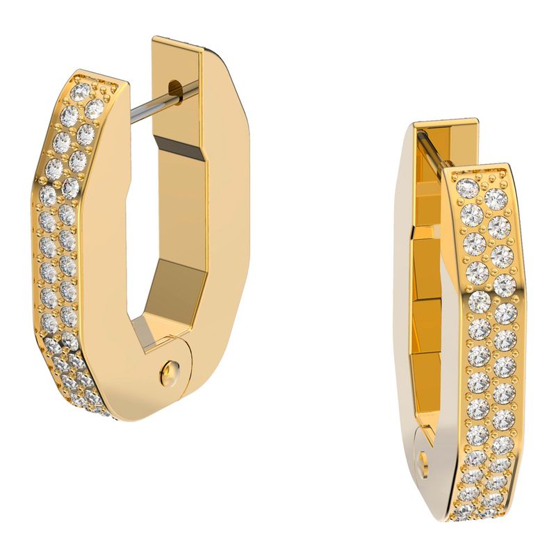 Pendientes-de-aro-Dextera-Octogonal-Blanco-Baño-tono-oro