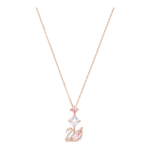 Collar en Y Dazzling Swan, multicolor, baño de oro rosa