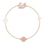 Pulsera-Dazzling-Swan-multicolor-Baño-en-tono-Oro-Rosa