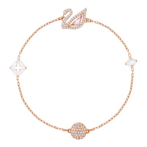 Pulsera Dazzling Swan, multicolor, Baño en tono Oro Rosa