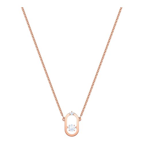 Collar North, blanco, baño de oro rosa
