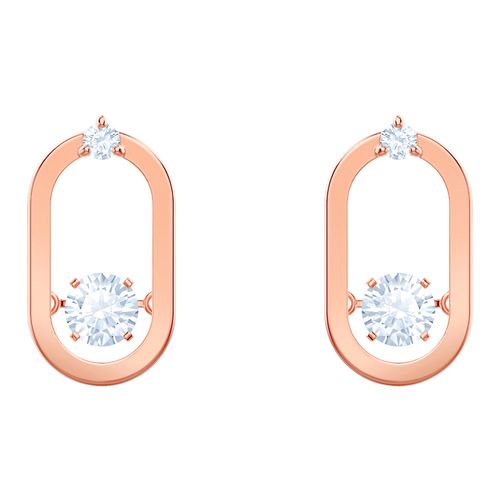 Aretes North, blanco, baño de oro rosa