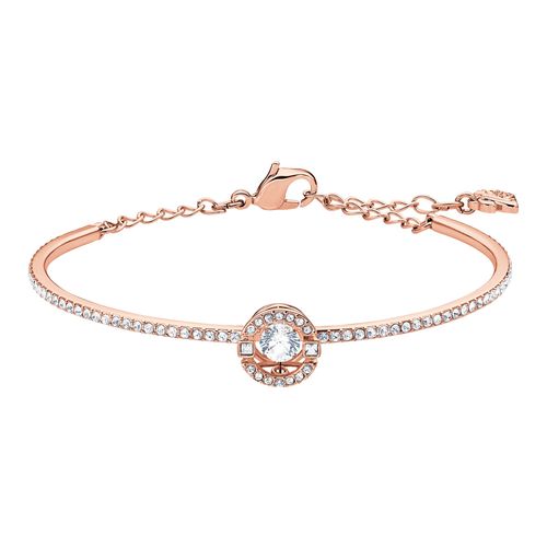 Brazalete Sparkling Dance, blanco, Baño en tono oro rosa
