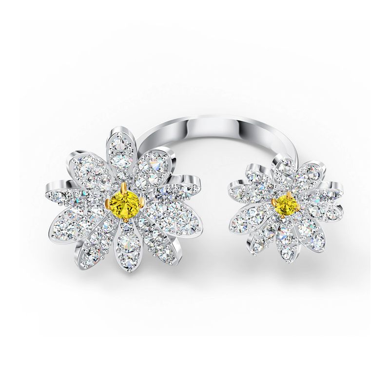 Anillo-abierto-Eternal-Flower-amarillo-combinacion-de-acabados-metalicos