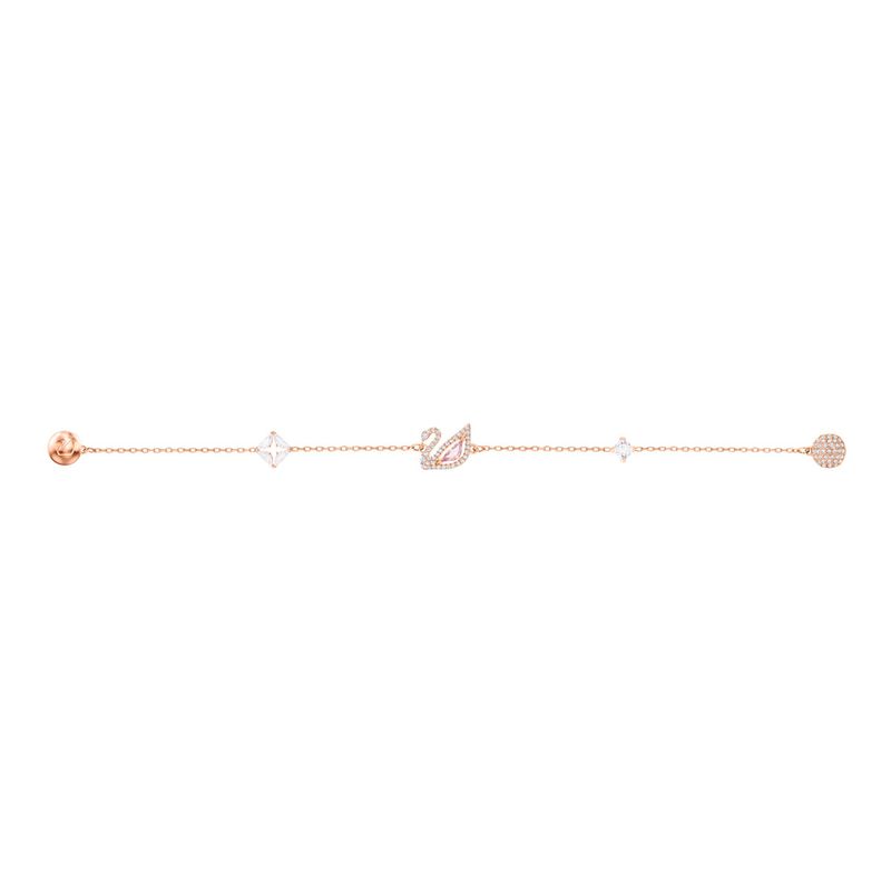 Pulsera-Dazzling-Swan-multicolor-Baño-en-tono-Oro-Rosa
