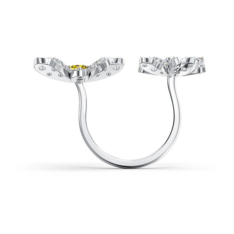 Anillo-abierto-Eternal-Flower-amarillo-combinacion-de-acabados-metalicos