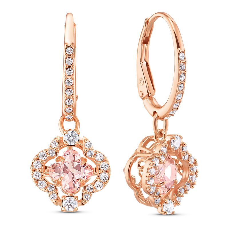 Aretes-Swarovski-Sparkling-Dance-Clover-rosa-baño-tono-oro-rosa
