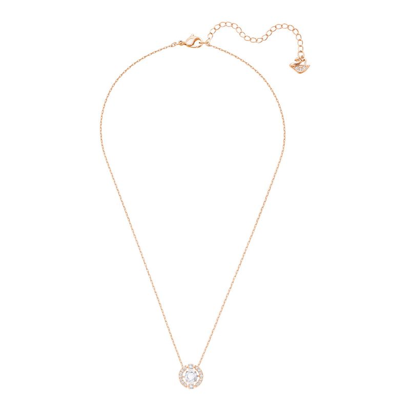 Collar-Swarovski-Sparkling-Dance-Round-blanco-Baño-en-tono-Oro-Rosa