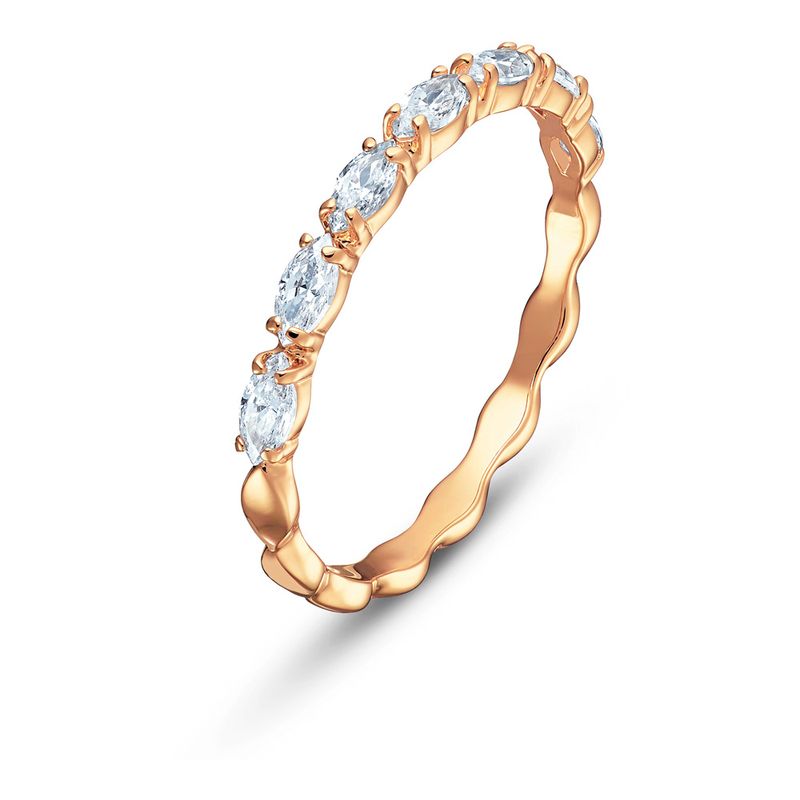Anillo-Vittore-Marquise-blanco-Baño-en-tono-Oro-Rosa