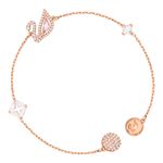Pulsera-Dazzling-Swan-multicolor-Baño-en-tono-Oro-Rosa