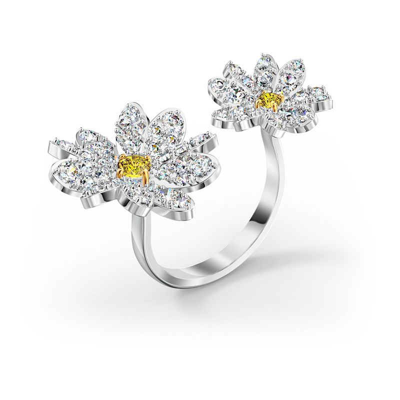 Anillo-abierto-Eternal-Flower-amarillo-combinacion-de-acabados-metalicos