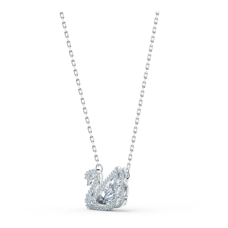 Collar-Dancing-Swan-blanco-baño-de-rodio