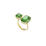 Anillo-de-coctel-Millenia-Cristales-talla-octagonal-Verde-Baño-tono-oro