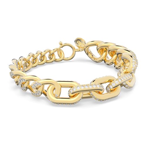 Pulsera Dextera, Pavé, Blanco, Baño tono oro