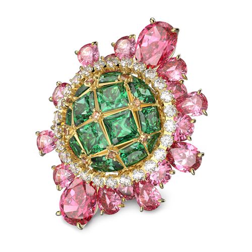 Anillo Curiosa, Multicolor, Baño tono oro rosa
