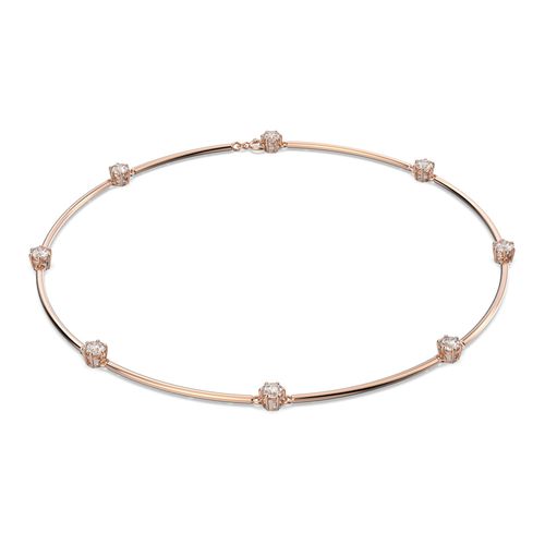 Collar Constella, Blanco, Baño tono oro rosa