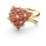 Anillo-de-coctel-Curiosa-Triangulo-Naranja-Baño-tono-oro