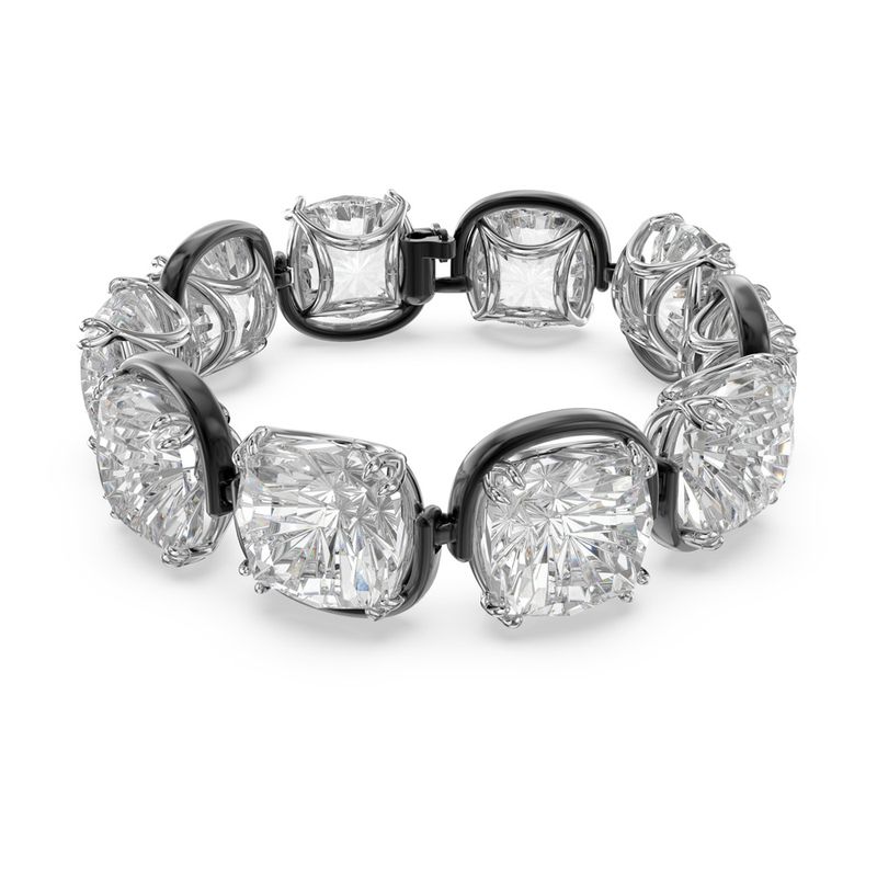 Pulsera-Harmonia-Cristales-de-talla-cushion-Blanco-Combinacion-de-acabados-metalicos