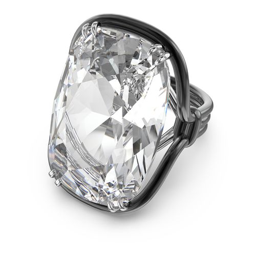 Anillo Harmonia, Cristal flotante de gran tamaño, Blanco, Combinación de acabados metálicos