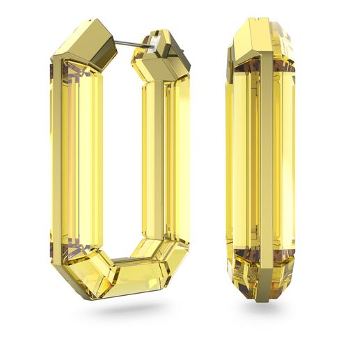 Pendientes de aro Lucent, Amarillo, Baño de rodio