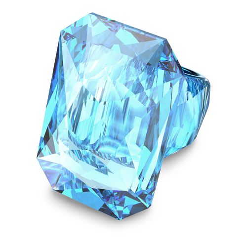 Anillo de cóctel Lucent, Cristal de gran tamaño, Azul