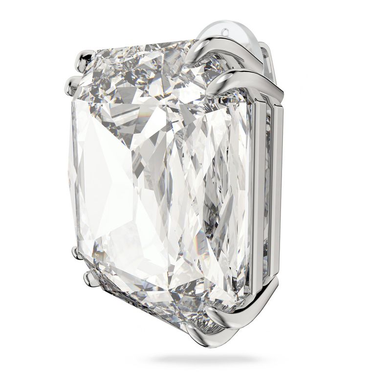 Pendiente-Mesmera-Individual-Cristal-de-talla-cuadrada-Blanco-Baño-de-rodio
