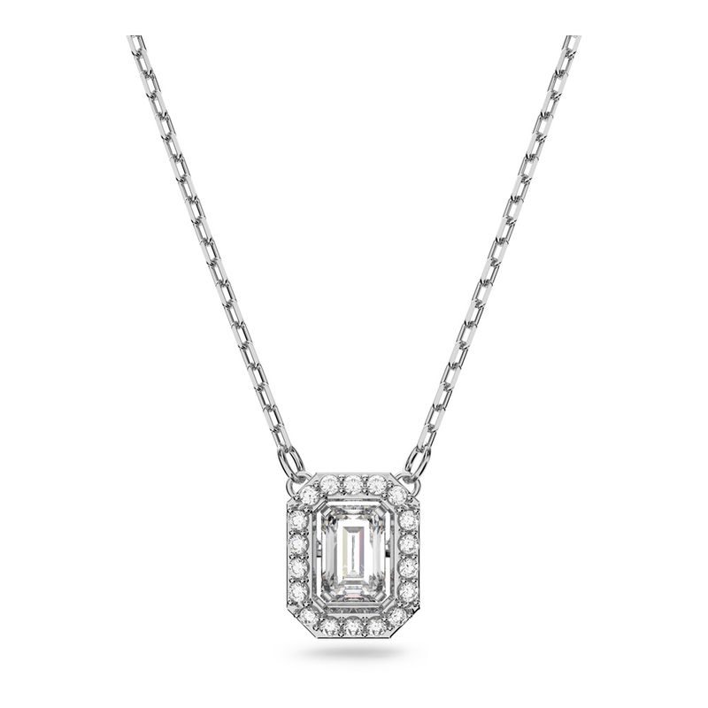 Collar-Millenia-Circonita-Swarovski-cuadrada-Blanco-Baño-de-rodio