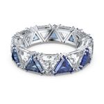 Anillo-de-coctel-Millenia-Cristales-de-talla-triangular-Azul-Baño-de-rodio