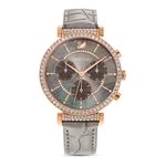 Reloj-Passage-Chrono-Correa-De-Piel-Gris-Pvd-Tono-Oro-Rosa