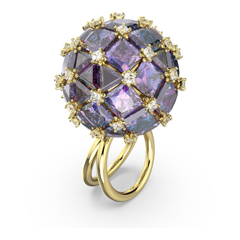 Anillo-de-coctel-Curiosa-Circulo-Azul-Baño-tono-oro