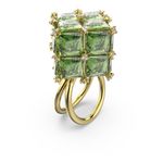 Anillo-de-coctel-Curiosa-Cuadrado-Verde-Baño-tono-oro