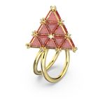 Anillo-de-coctel-Curiosa-Triangulo-Naranja-Baño-tono-oro