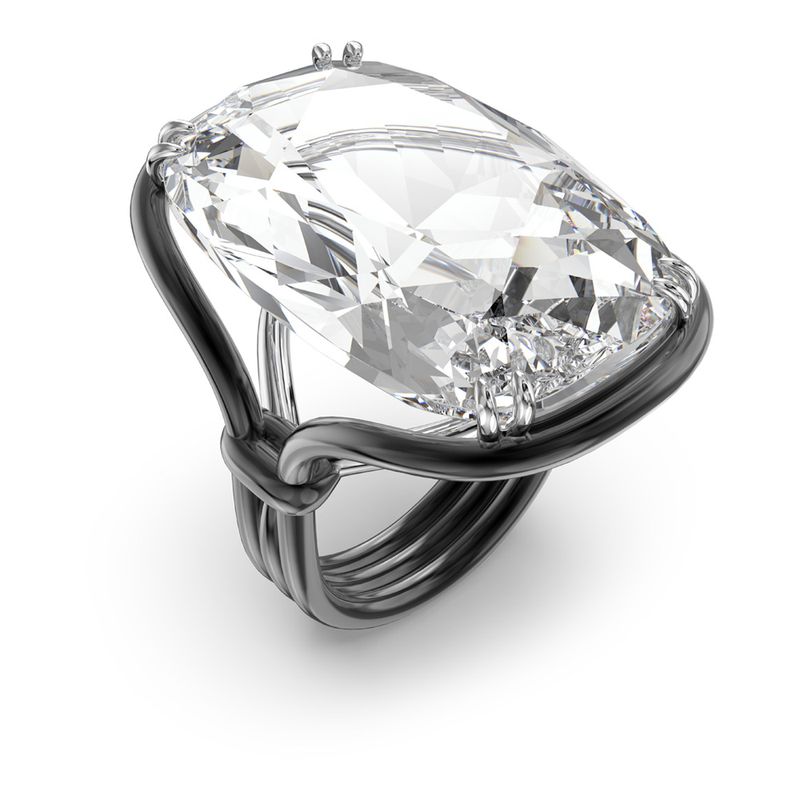 Anillo-Harmonia-Cristal-flotante-de-gran-tamaño-Blanco-Combinacion-de-acabados-metalicos