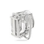 Pendiente-de-clip-Mesmera-Individual-Cristal-de-talla-octagonal-Blanco-Baño-de-rodio