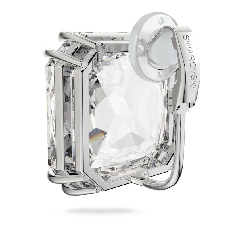 Pendiente-Mesmera-Individual-Cristal-de-talla-cuadrada-Blanco-Baño-de-rodio