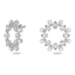 Pendientes-Millenia-Circulo-Blanco-Baño-de-rodio