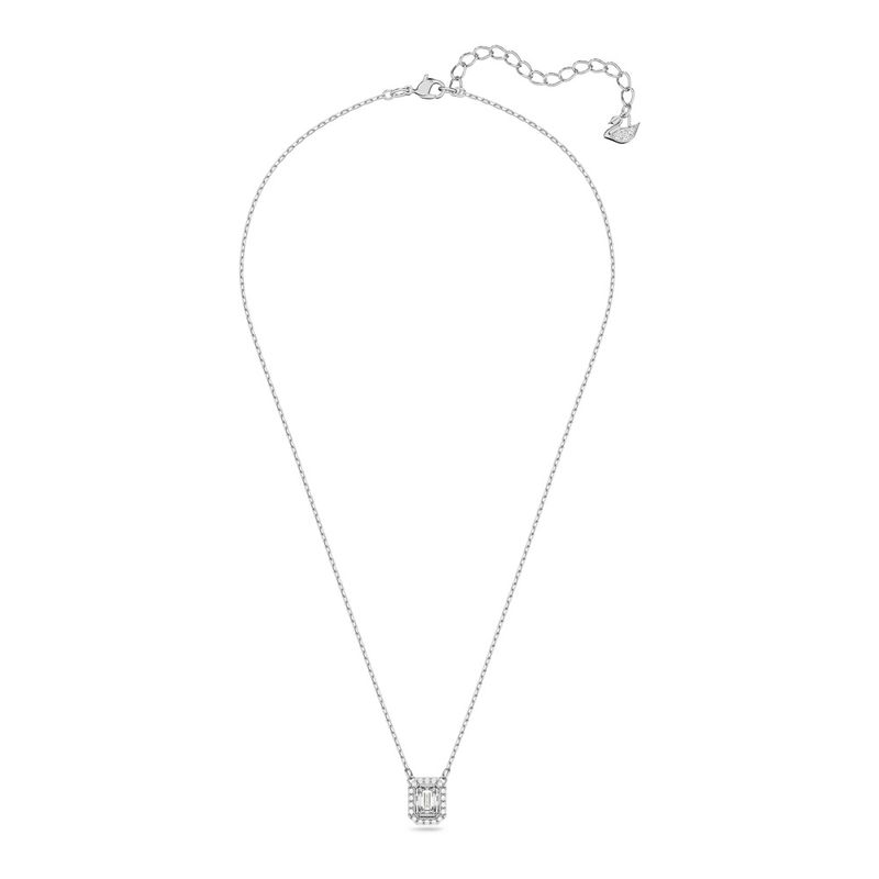 Collar-Millenia-Circonita-Swarovski-cuadrada-Blanco-Baño-de-rodio