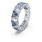 Anillo-de-coctel-Millenia-Cristales-de-talla-triangular-Azul-Baño-de-rodio