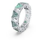 Anillo-de-coctel-Millenia-Cristales-de-talla-triangular-Verde-Baño-de-rodio