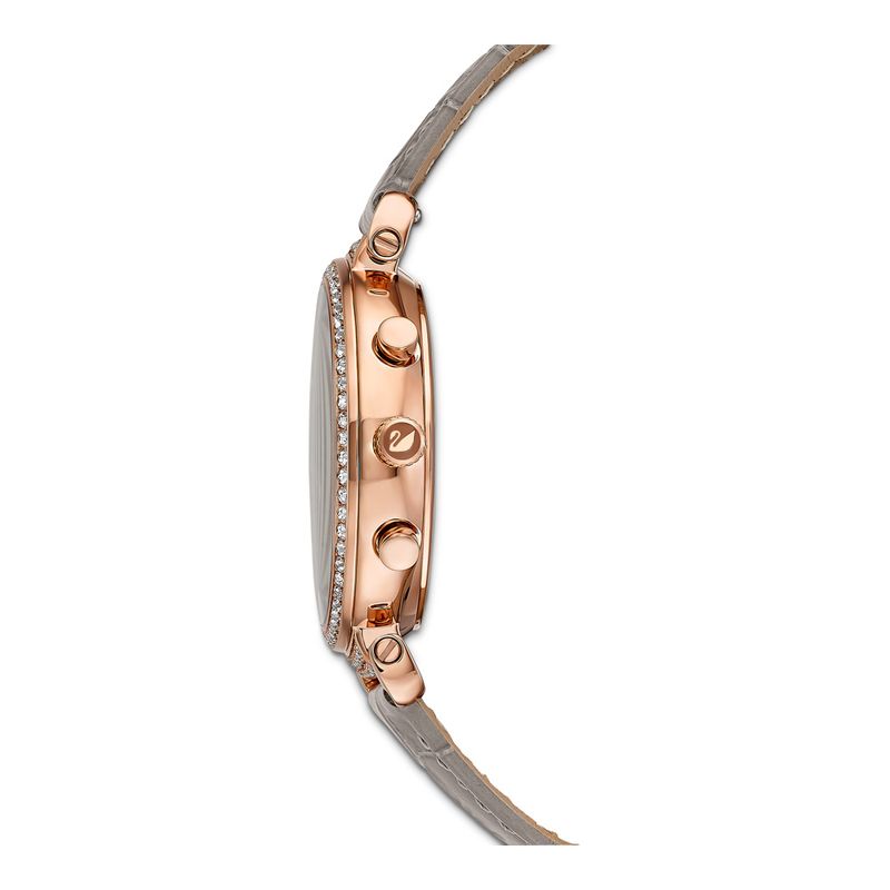 Reloj-Passage-Chrono-Correa-De-Piel-Gris-Pvd-Tono-Oro-Rosa