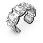 Brazalete-Harmonia-Cristal-flotante-de-gran-tamaño-Blanco-Combinacion-de-acabados-metalicos
