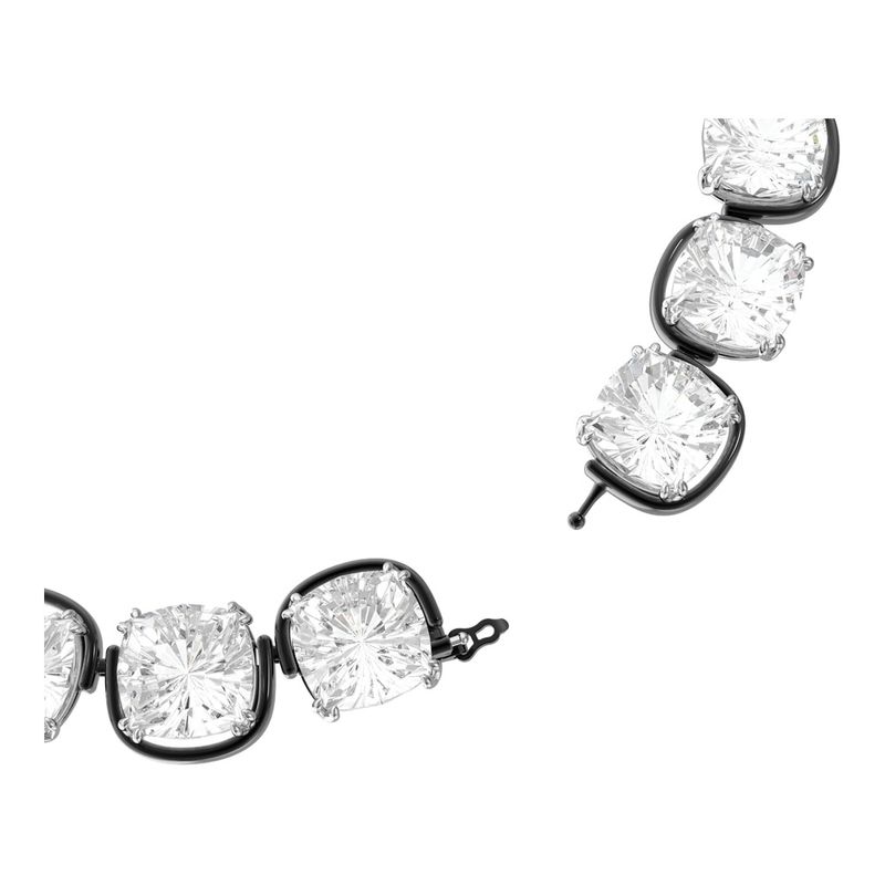 Gargantilla-Harmonia-Cristales-de-talla-cushion-Blanco-Combinacion-de-acabados-metalicos